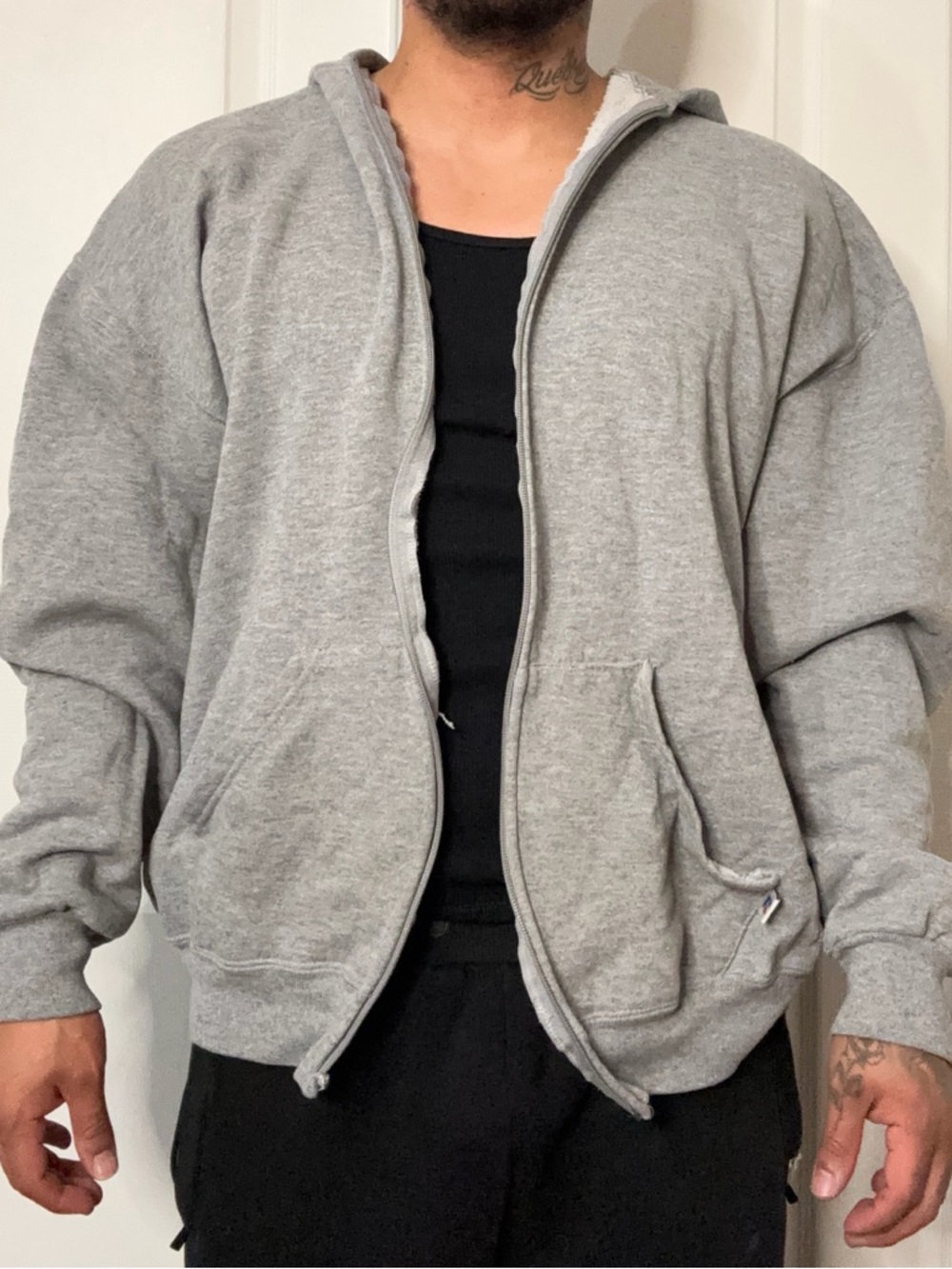 Russell Athletic Gray Full-Zip Hooded Sweatshirt